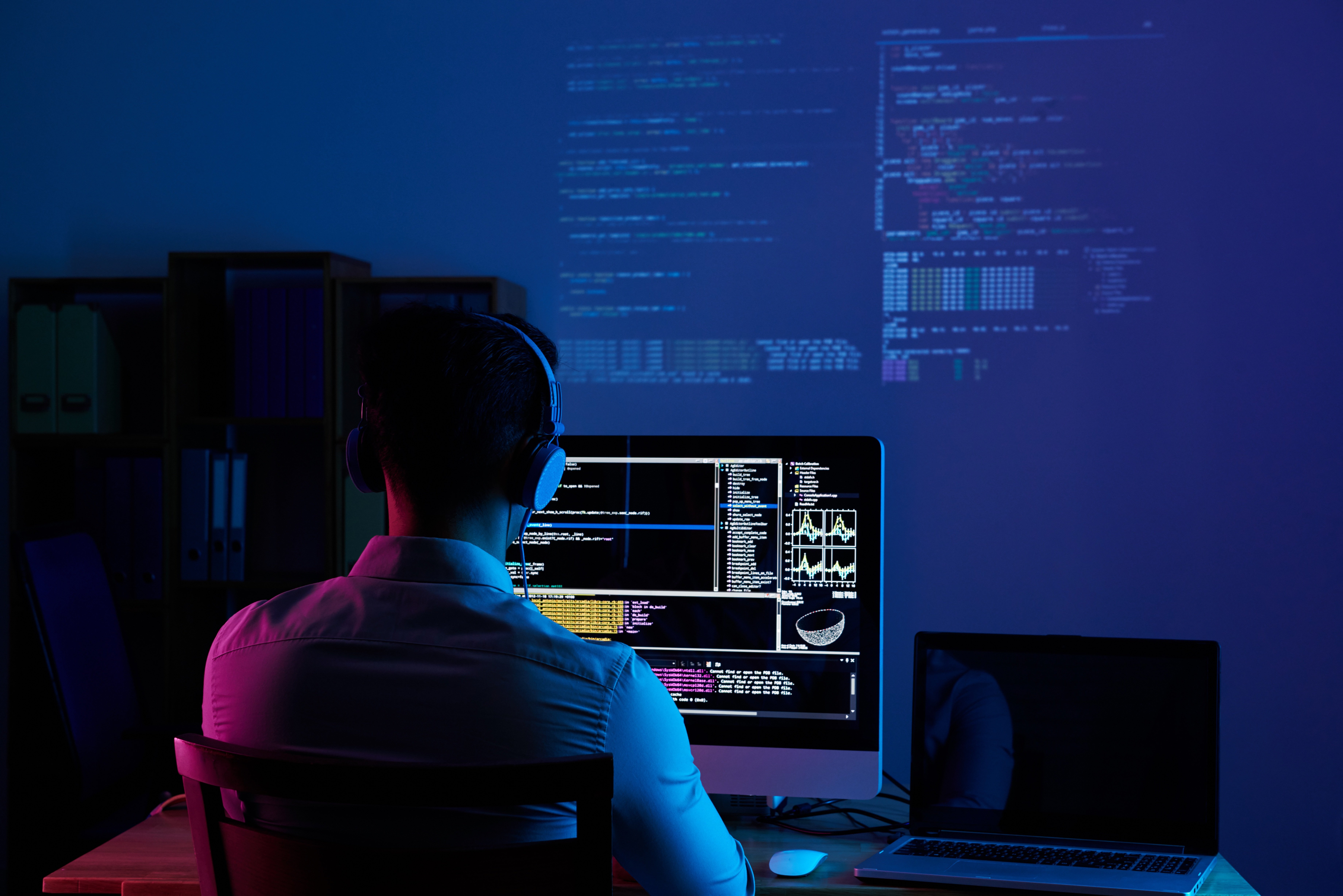 Desarrollador de software trabajando en un proyecto.